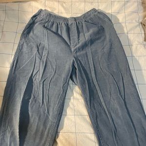 Blue corduroy mom pants